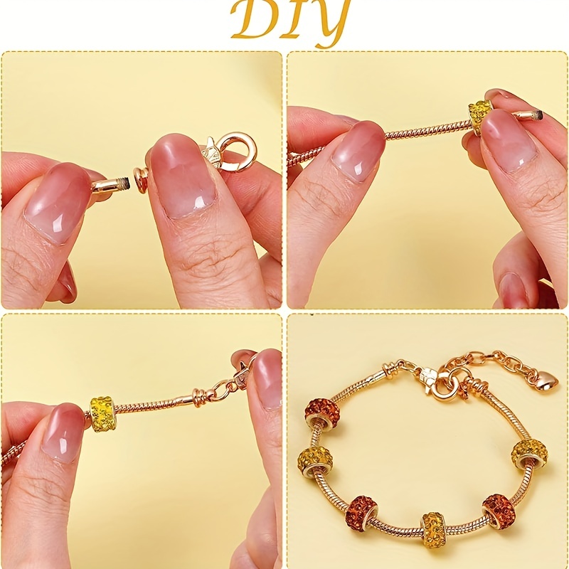 10pcs Golden/Silvery Chain Bracelet Set with Heart-shaped Lobster for DIY